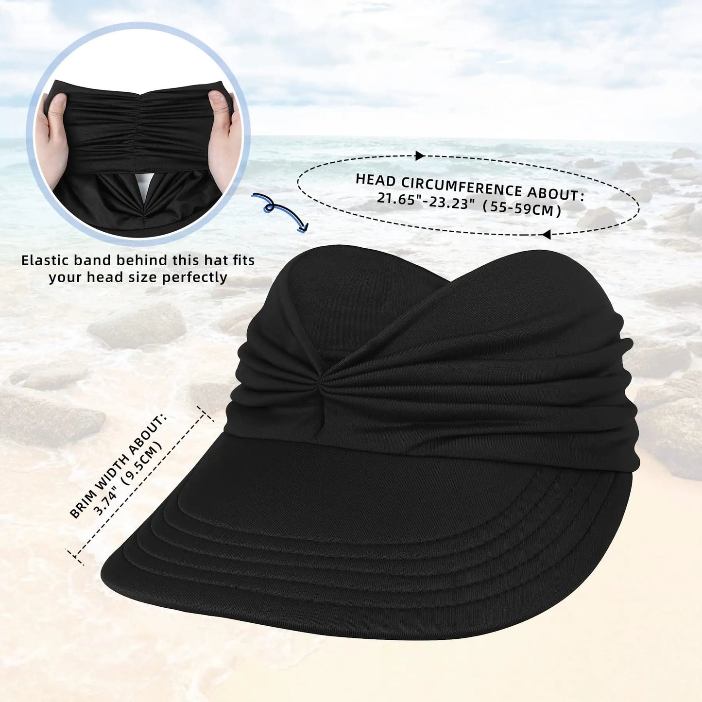 Foldable Women's Sun Visor Hat