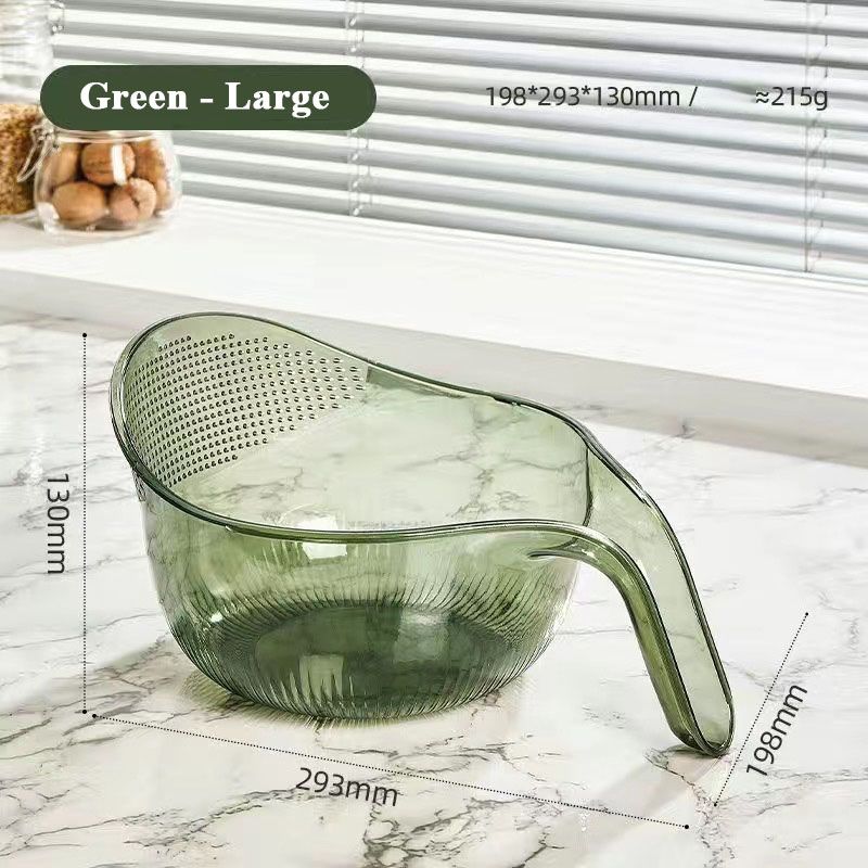 🍚 Multipurpose Rice Washing Bowl Strainer with Handle