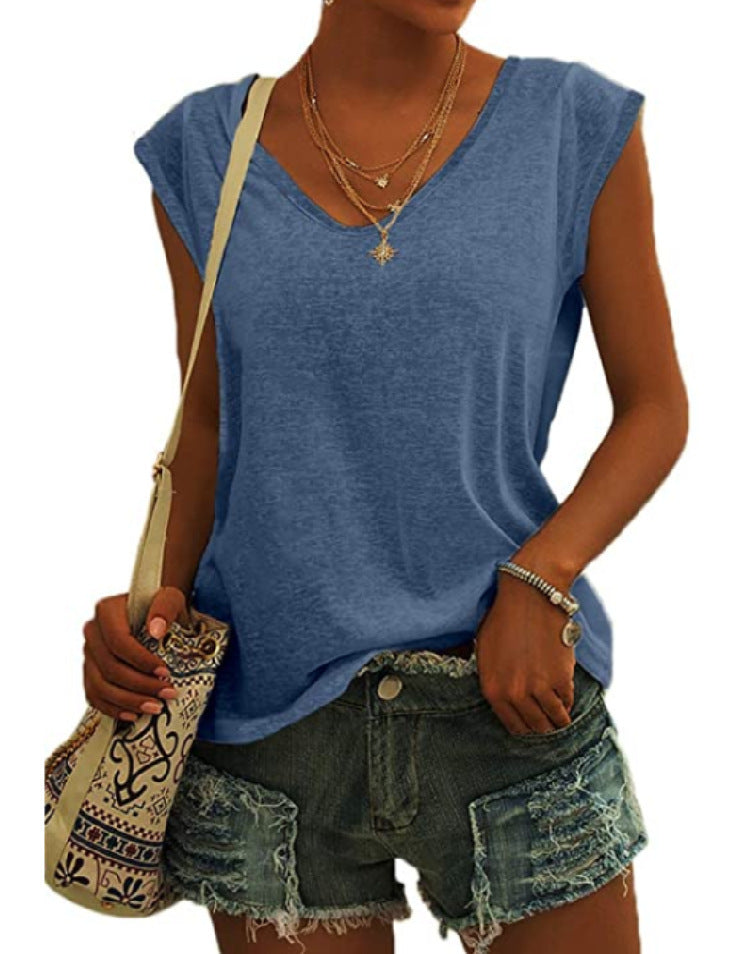 👚 Women's Casual V-Neck Loose Fit Tank Top