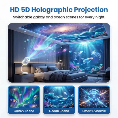 🔥LAST DAY 40% OFF - 🌌🌠HD Smart Dynamic 5D Holographic Night Light Projector