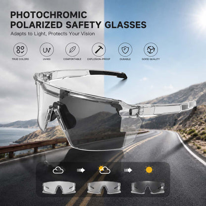 ☀️UV 400 Photochromic Polarized Safety Glasses