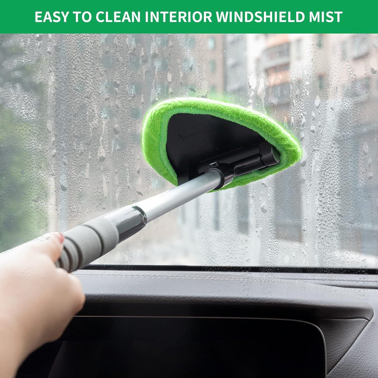 🔥Windshield Cleaning Tool——With 4 Free Microfiber Pads and 1 Fog-Proof Agent