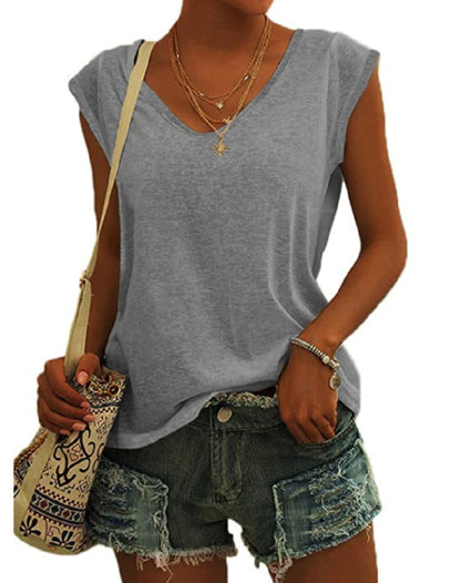 👚 Women's Casual V-Neck Loose Fit Tank Top