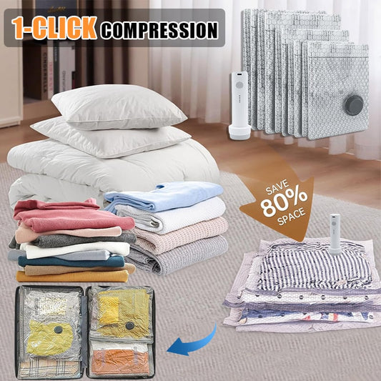 🎁 Cordless Travel Vacuum Storage Compression Bag Set