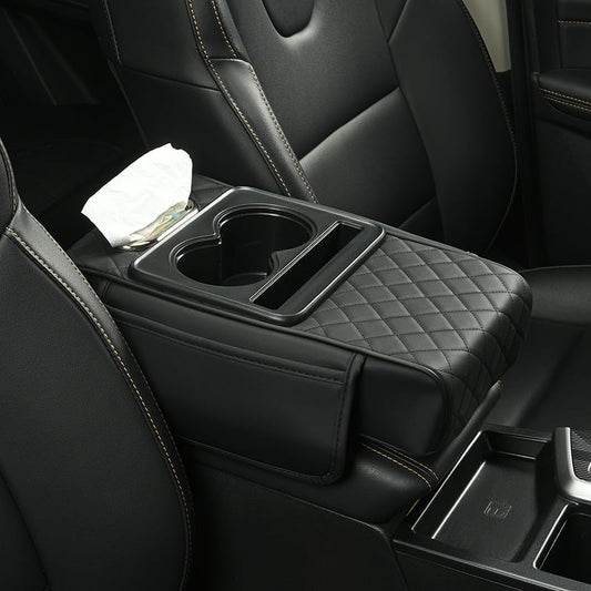 🔥 Multifunctional PU Leather Car Armrest Box Mat