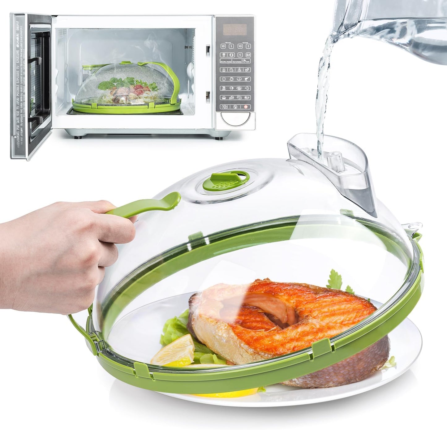 🔥Microwave Splatter Cover with Water Steamer