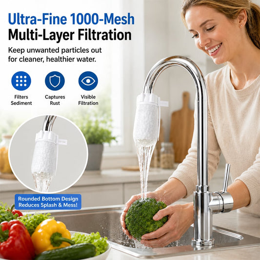 ✨Faucet Filter Cotton Bags - Universal, 100 PCS Splash-Proof Faucet Filter Set