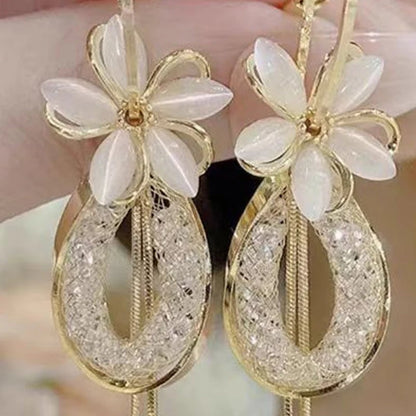 ✨🌸Elegant Flower Tassel Dangle Earrings