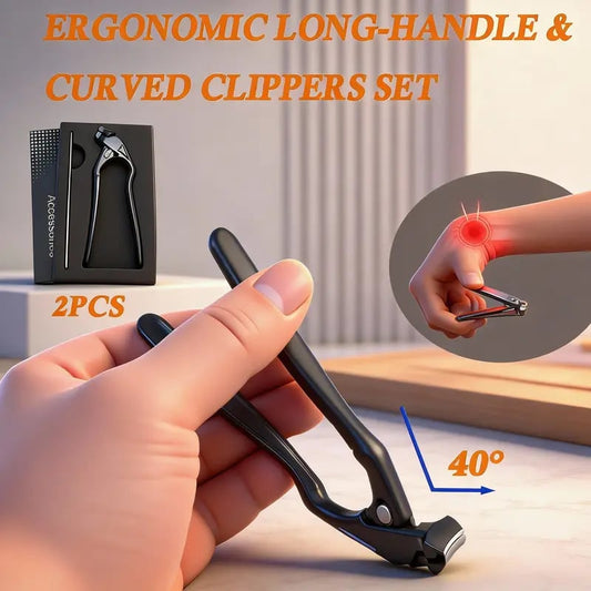 🥳2026 HOT SALE🥳💞50K+ SOLD!✨ ✂️ Black Curved Nail Clipper – Ergonomic & Easy for Seniors 🖤