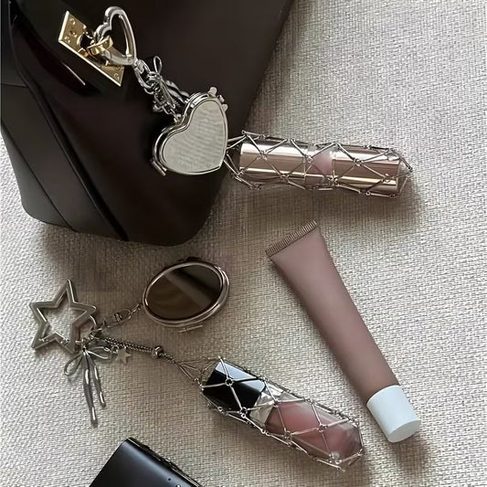 🔥✨Lipstick Holder Keychain with Mirror