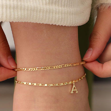 💖 Layered Gold Ankle Bracelet for Women
