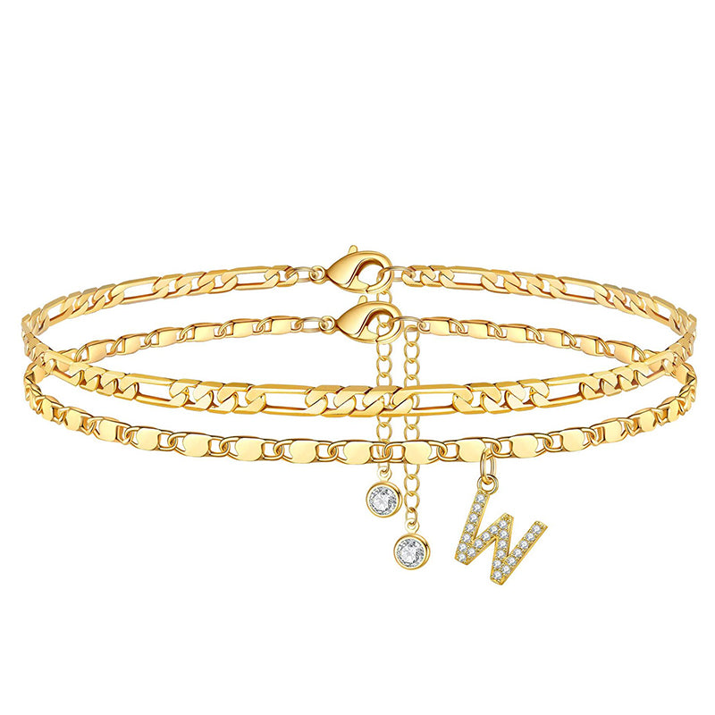 💖 Layered Gold Ankle Bracelet for Women