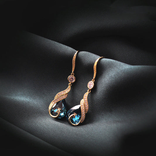 🦚 Phoenix Earrings – Peacock Design, CZ Gems, Lightweight, Gift 🎁