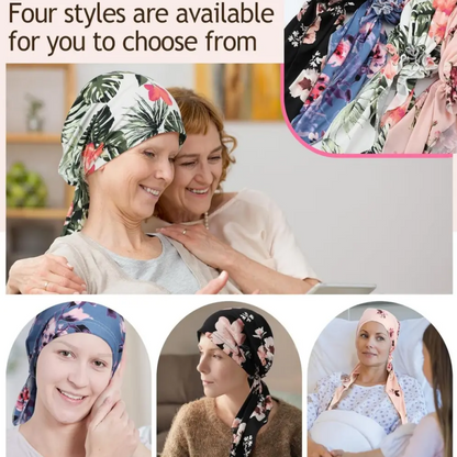 ✨ Women's Floral Print Pre-Tied Head Scarf Turban – Soft, Elastic, Versatile 🌸