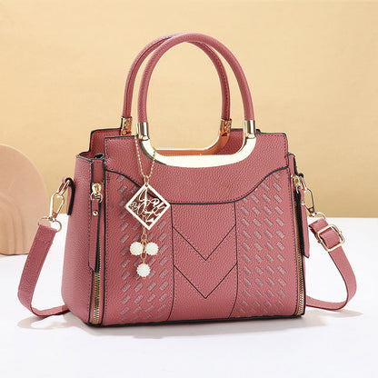 📢📢 ⏰Women's V-Stitched Satchel – Gold Hardware, Multi-Compartment, Top-Handle 🌸