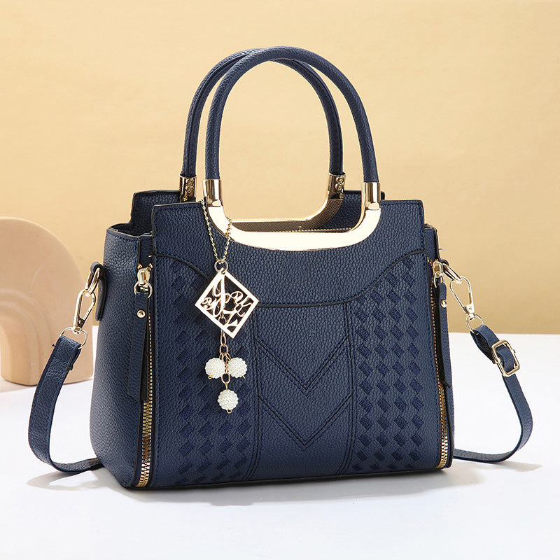 📢📢 ⏰Women's V-Stitched Satchel – Gold Hardware, Multi-Compartment, Top-Handle 🌸