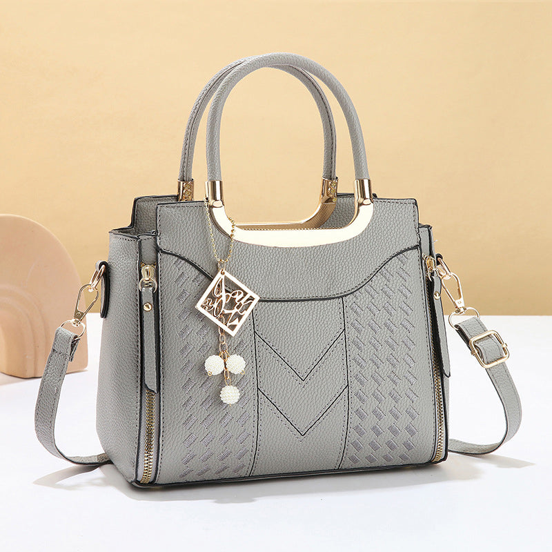 📢📢 ⏰Women's V-Stitched Satchel – Gold Hardware, Multi-Compartment, Top-Handle 🌸