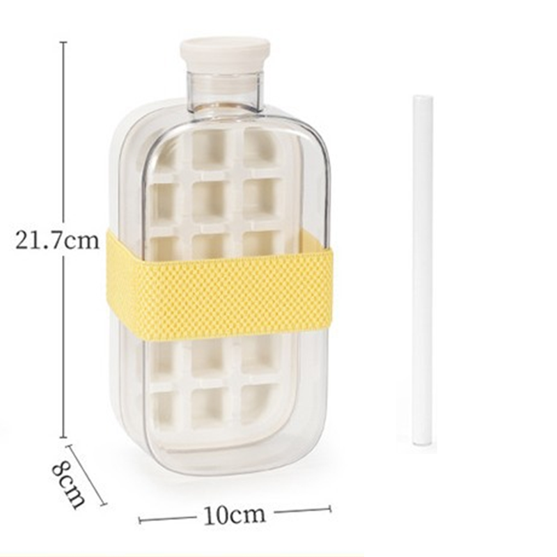 ❄️2-in-1 Ice Cube Maker Water Bottle Built-In Ice Tray, Food-Grade Silicone, Bpa-Free