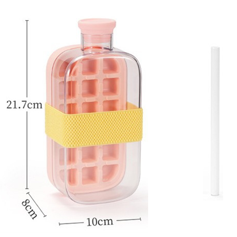 ❄️2-in-1 Ice Cube Maker Water Bottle Built-In Ice Tray, Food-Grade Silicone, Bpa-Free