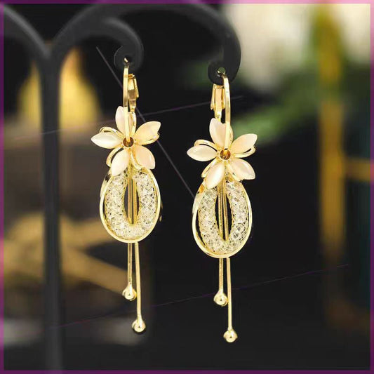 ❤️Elegant Flower Tassel Dangle Earrings