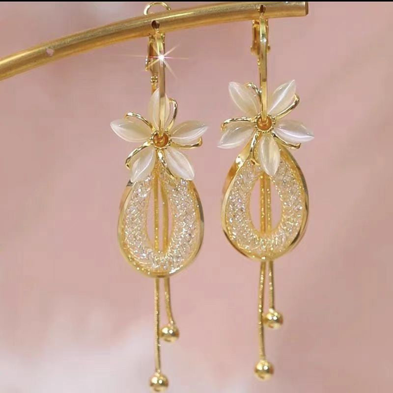 ❤️Elegant Flower Tassel Dangle Earrings