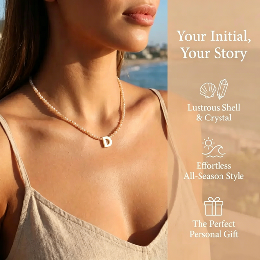 📢📢40% OFF !! ⏰Romantic Initial Beaded Choker Necklace