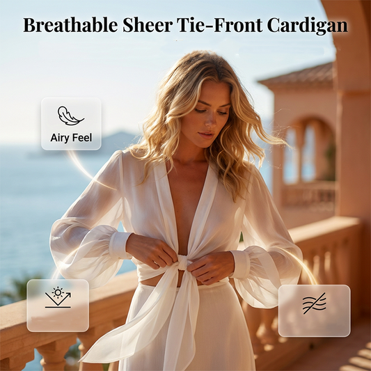 📢📢40% OFF !! ⏰Women's Lightweight Chiffon Tie-Front Cardigan
