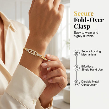 ⏳✨Women's Gold-Tone Cubic Zirconia Chain Bracelet💎📿