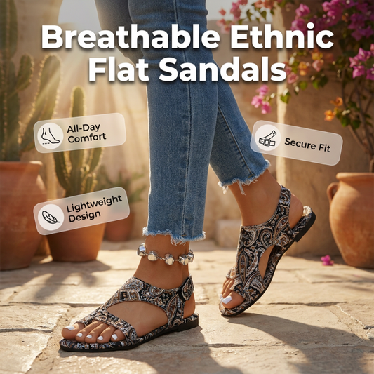 📢📢40% OFF !! ⏰Women's Ethnic Flat Slide Sandals