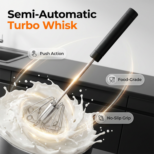 🎁🔥Stainless Steel Semi-Automatic Hand Egg Beater