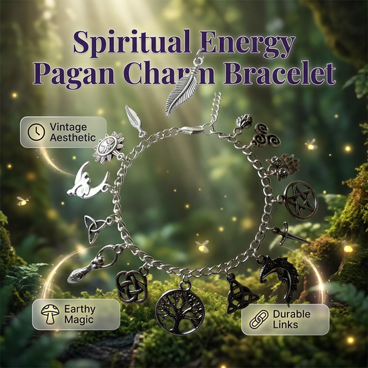 📿 LIMITED-TIME 30% OFF! ✨ Vintage Pagan Charm Bracelet – Spiritual Symbols, Antique Silver, Bohemian Style 🌙