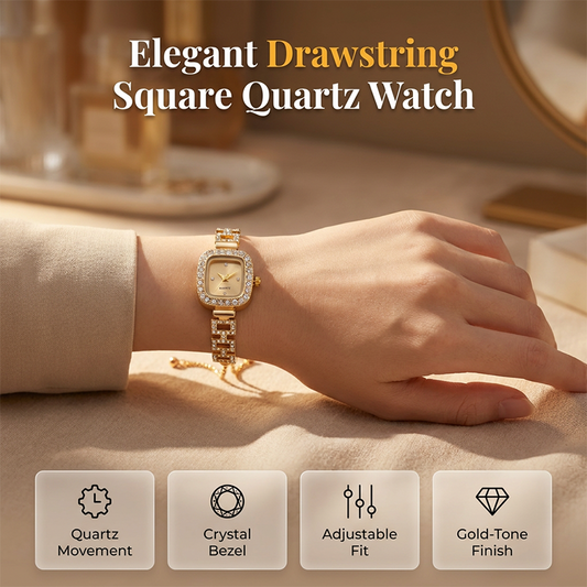 ✨❤️Women Drawstring Bracelet Watch Square Quartz