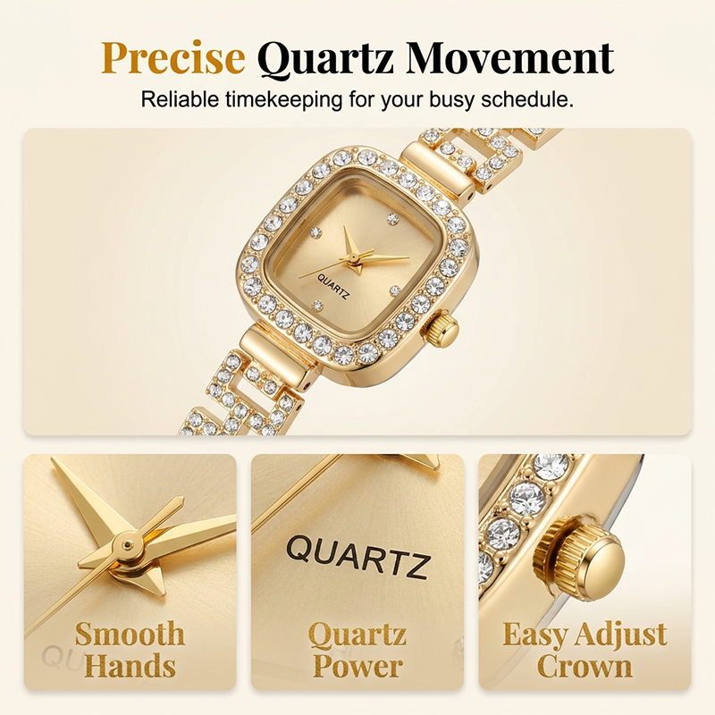 ✨❤️Women Drawstring Bracelet Watch Square Quartz