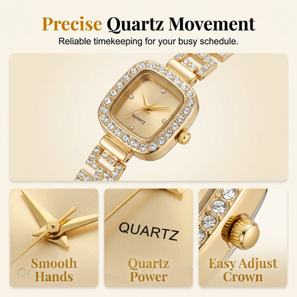 ✨❤️Women Drawstring Bracelet Watch Square Quartz